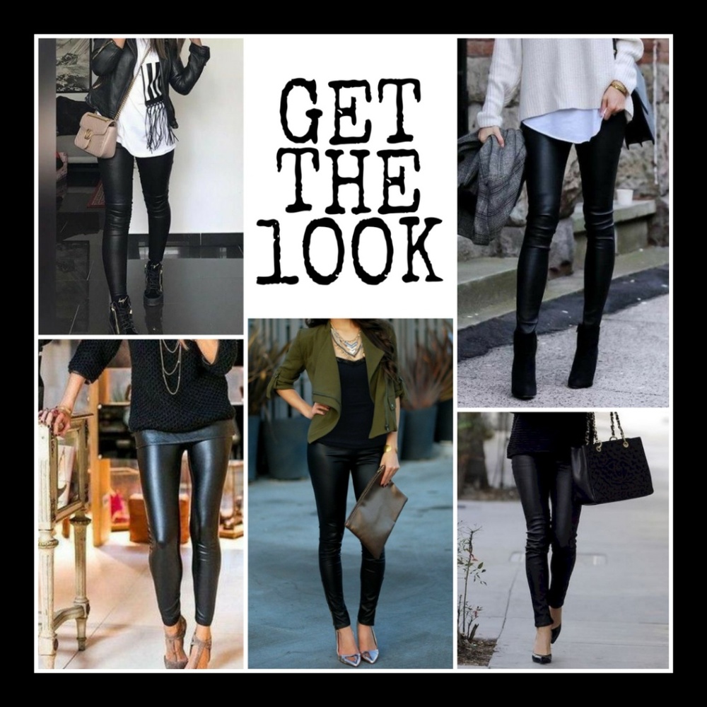 Charlotte Russe Black Highwaist Faux Leather Pants